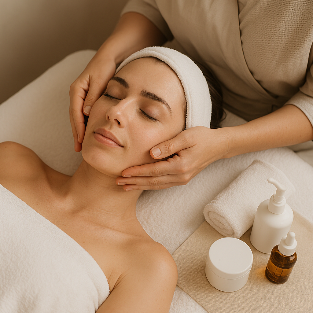 Frau entspannt bei Anti-Stress Behandlung in Herne Gesichtsreinigung